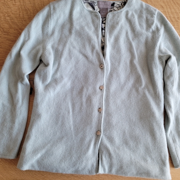 Sigrid Olsen Sweaters - Sigrid Olsen Light Blue Cashmere And Silk Cardigan XS
